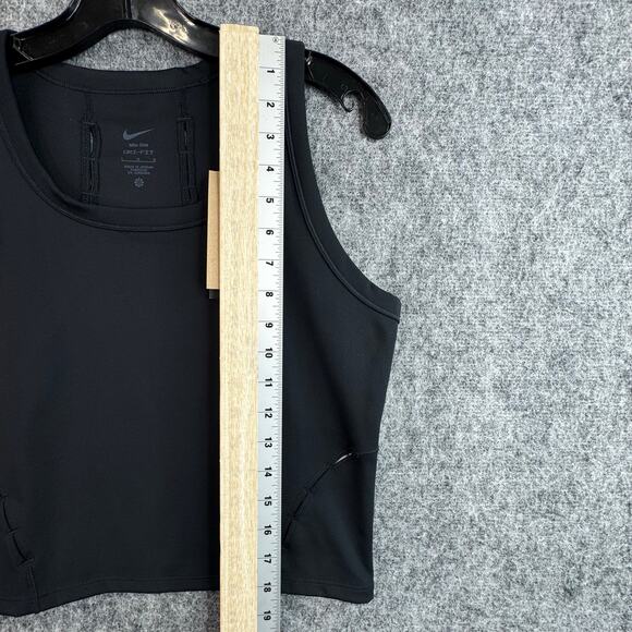 Nike Womens One Classic Dri-Fit Cropped Tank Top Black Size L HM6398-010 - Picture 8 of 9
